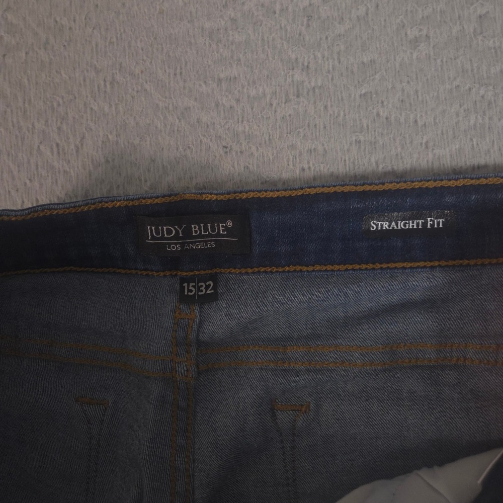 Judy Blue Jeans Womens 15/32 Blue Straight Fit Cotton Blend Stretch Dark Wash - Picture 7 of 11